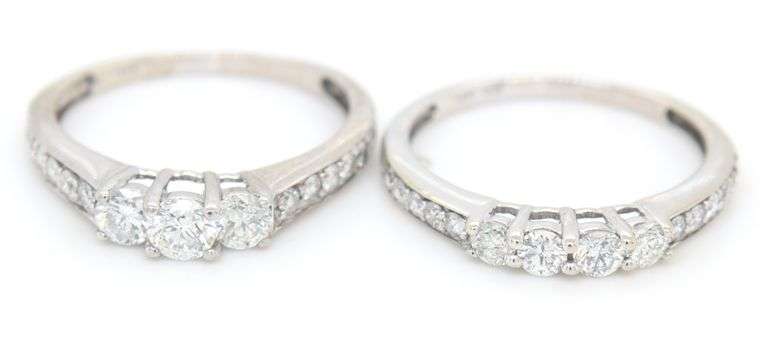 14kt White gold 1.60ctw diamond bridal set