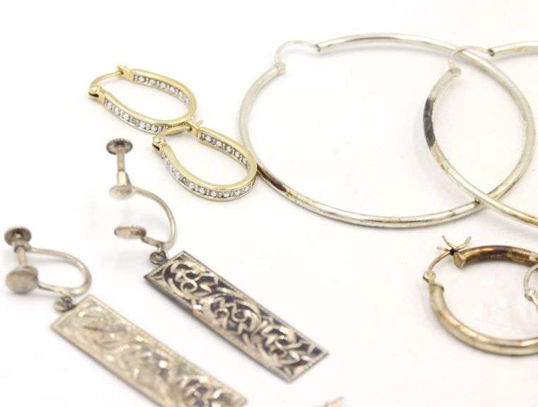 Group lot of Vintage 925 sterling silver earrings
