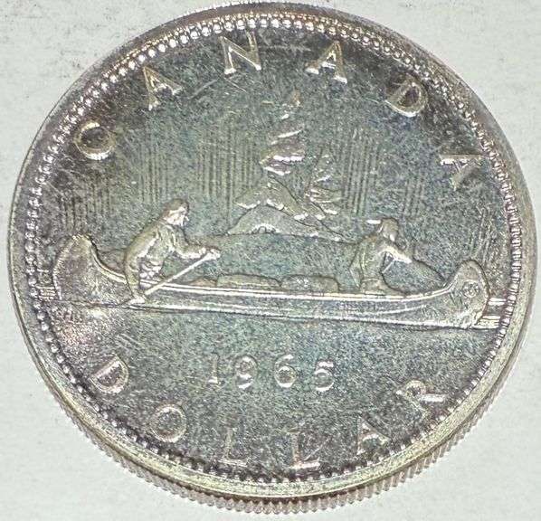 1965 Small Beed Point Canada BU  Silver Dollar
