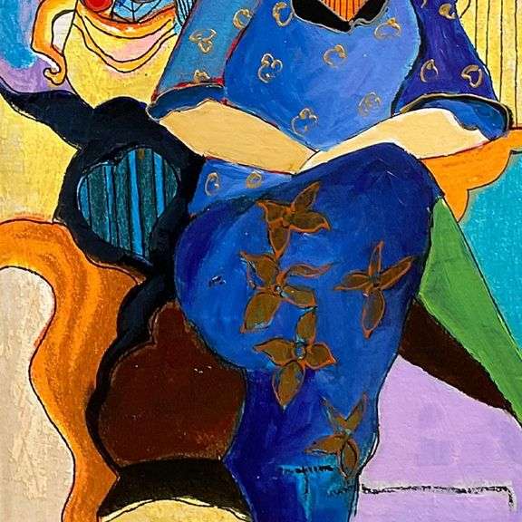 Waiting by Tarkay (1935-2012)