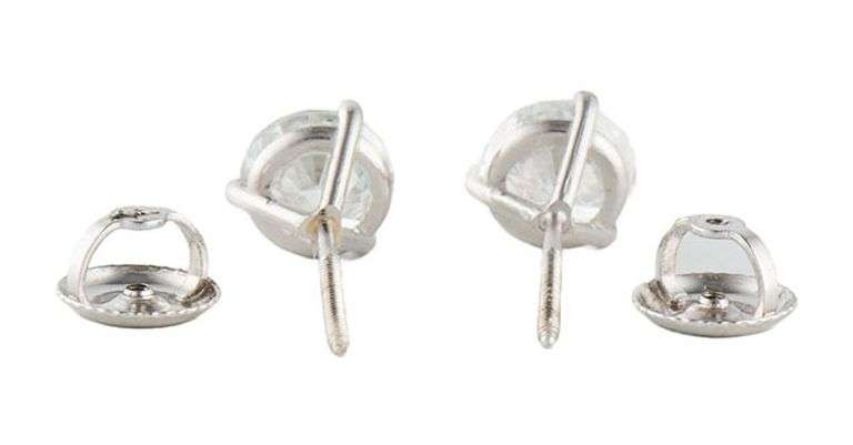 1.94ctw Round Diamond Solitaire Stud Earrings in 14K