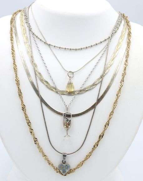 Group lot of 7 Vintage 925 sterling silver necklaces