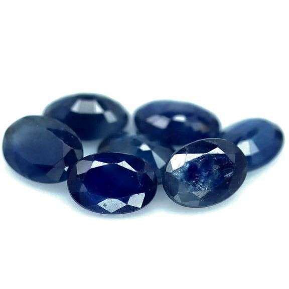 Heated only! 6.62ct deep blue 7pc sapphire set