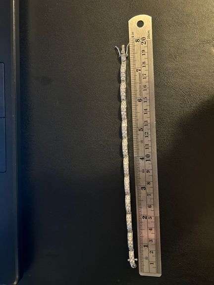 Beautiful 14 Kt  White Gold Plated Tennis Bracelet