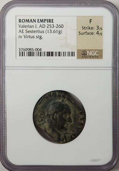 Roman Empire Valerian I, AD 253-260 / F NGC