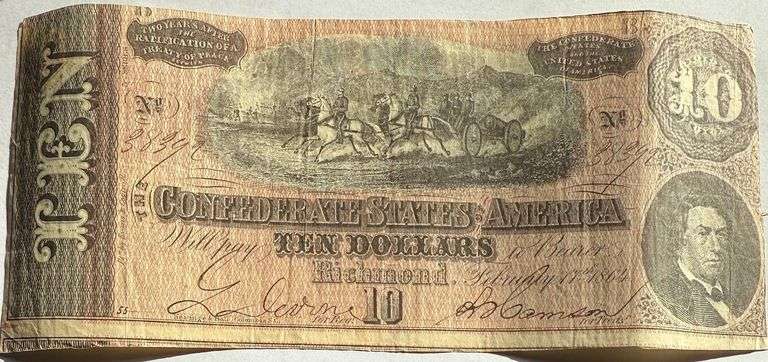 $10 Feb 17 1864 Series $10 CSA Note
