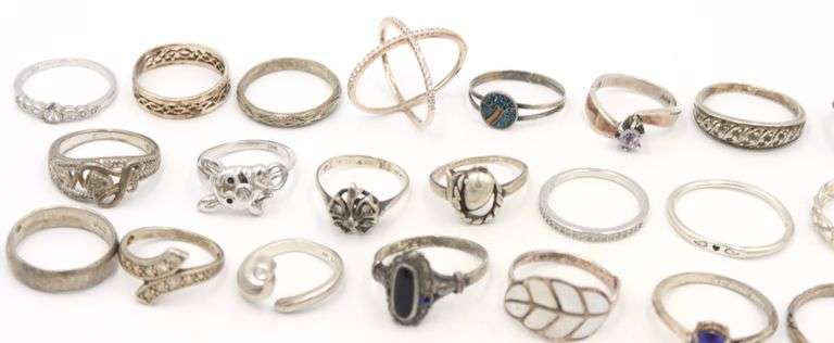 Group lot of Vintage 925 sterling silver rings