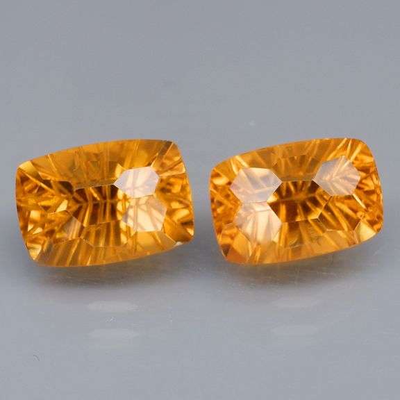 Bright orange 13.37ct fancy cut untreated Citrine set