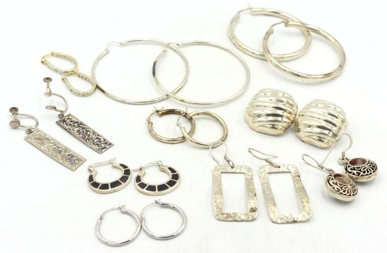 Group lot of Vintage 925 sterling silver earrings