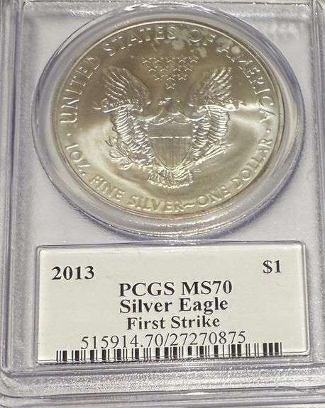 2013 Mercanti Signed PCGS MS 70 First Strike Silver Eagle