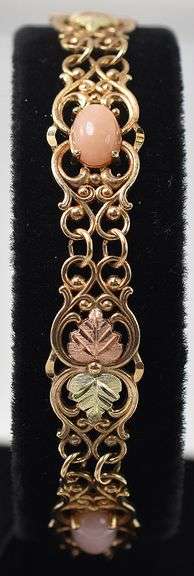 Brilliant 10k Tri-Gold Colorful Gemstone Bracelet