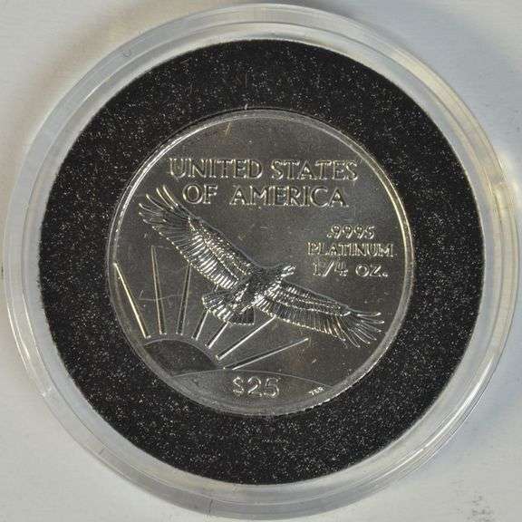 Superb Gem BU 2001 $25 pure Platinum Eagle in custom holder