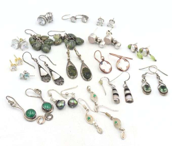 Group lot of vintage 925 sterling silver earrings