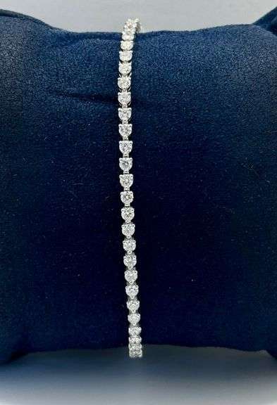 14K White Gold Tennis Lab Diamond Bracelet