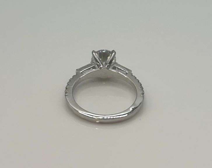 14 Kt White Gold Plate 2.25 Ct VVs1 White H-I Fire Moissanite Ring
