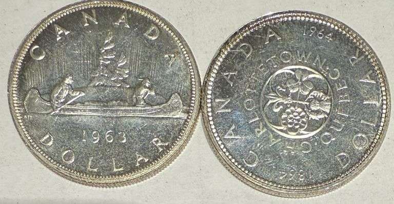 1963-1964 BU Canada Silver Dollars
