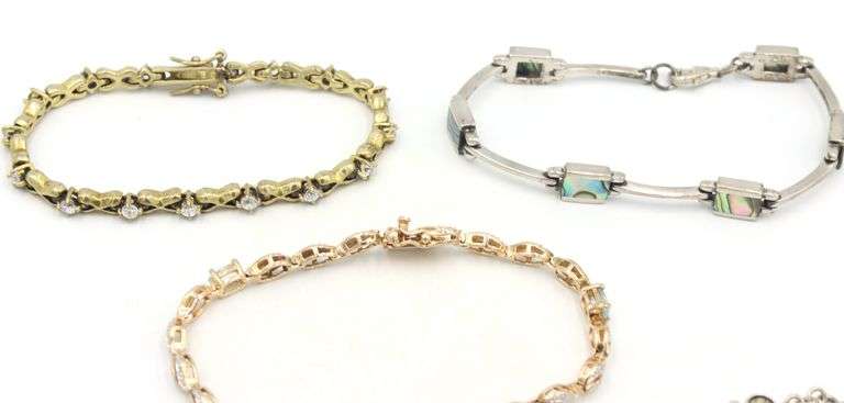 Group lot of 4 Vintage 925 sterling silver bracelets