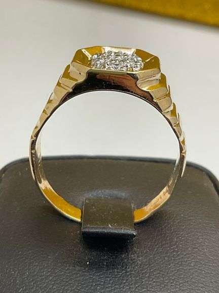 MEN'S 14K YELLOW GOLD DIAMOND RING