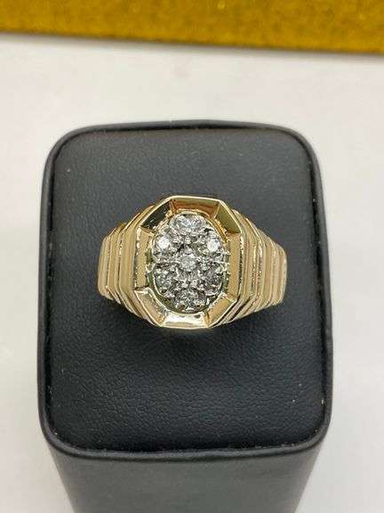 MEN'S 14K YELLOW GOLD DIAMOND RING