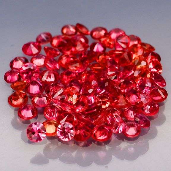 Collectors 80 piece 3.13ct fiery red Sapphire set!