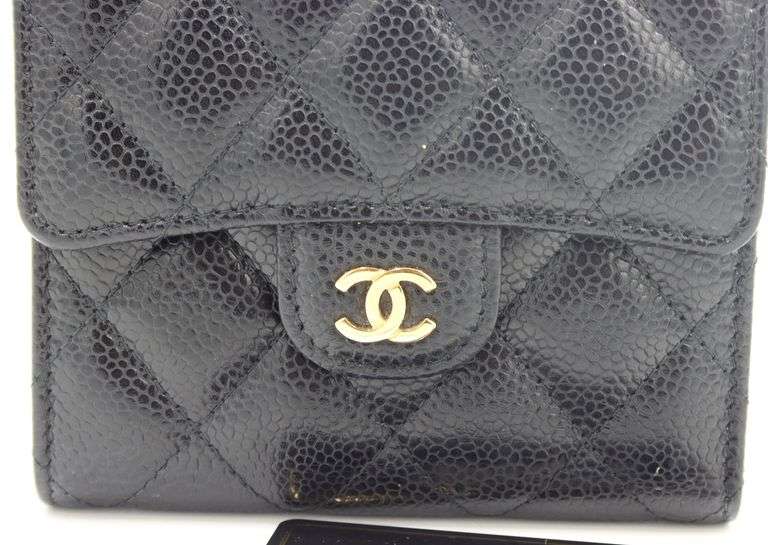 Chanel Small Classic Flap Caviar Blk Wallet