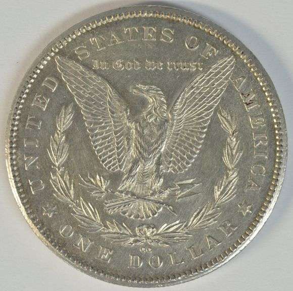 Fully struck Mint State 1878-CC Morgan Silver Dollar. Cleaned