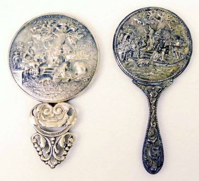 2 Denmark Vintage Hand Mirrors