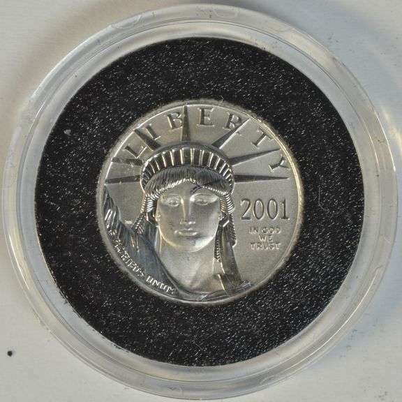 Superb Gem BU 2001 $10 pure Platinum Eagle in custom holder.