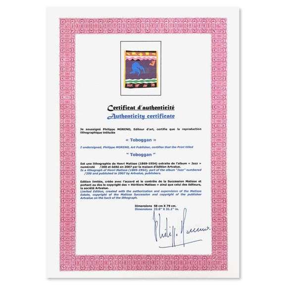 Toboggan by Henri Matisse (1869-1954)