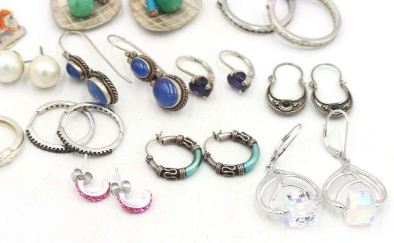 Group lot of Vintage 925 sterling silver earrings