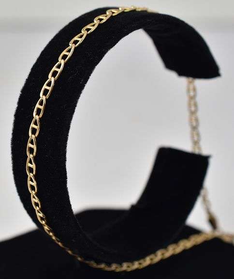 Magnificent Mariner Chain Anklet in 14K Yellow Gold