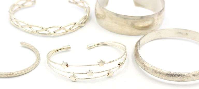 Group lot of Vintage 925 sterling silver bangles