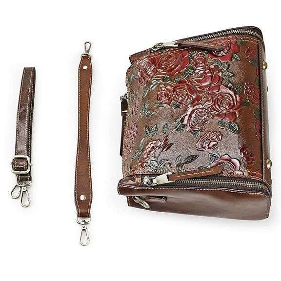 Women's Rose Leather Crossbody Bag