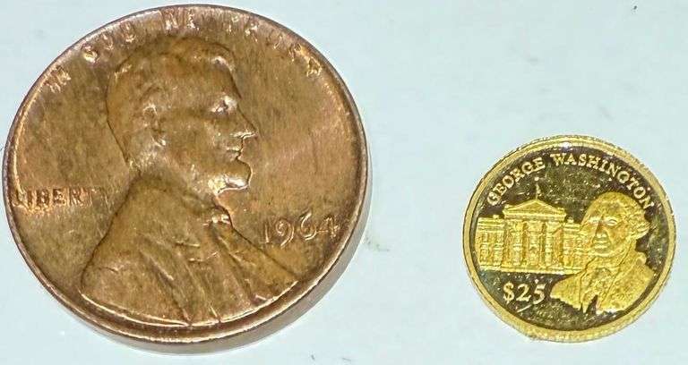 2000  Liberia .9999 Gold Proof G Washington $25 Coin