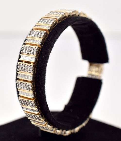 Dazzling 10k Yellow Gold Diamond Bracelet