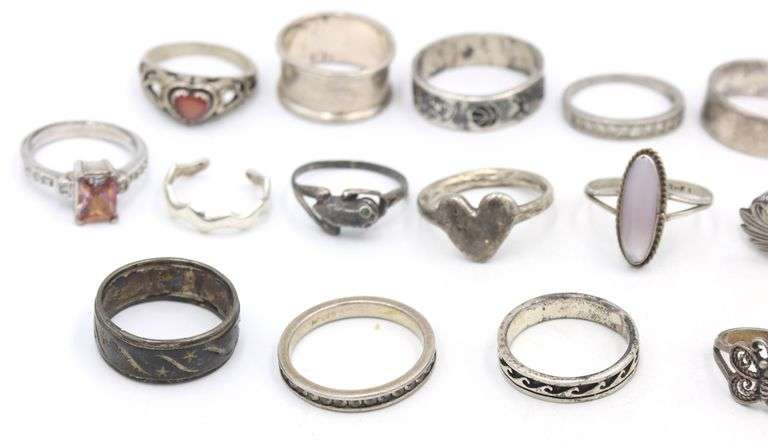 Group lot of Vintage 925 sterling silver rings