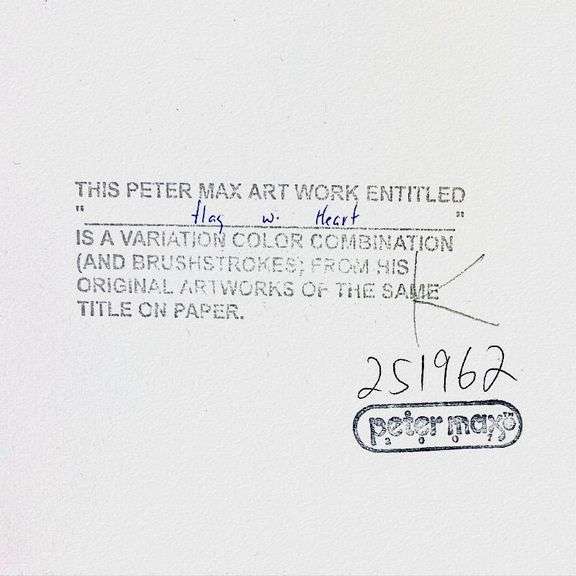 Flag with Heart by Peter Max