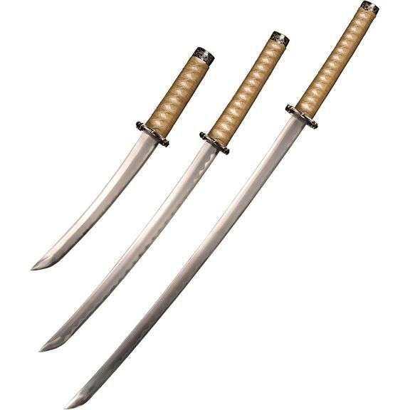 Set of 3 Dragon Totem Japanese Katana Swords