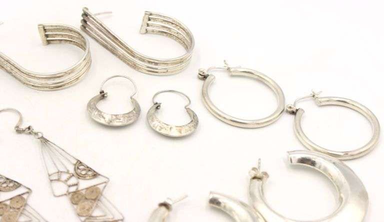 Group lot of Vintage 925 sterling silver earrings