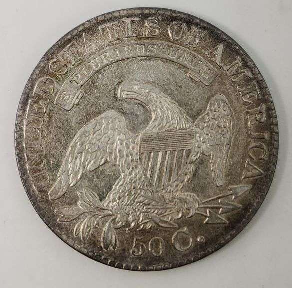 1828 Capped Bust Lettered Edge Half Dollar, AU