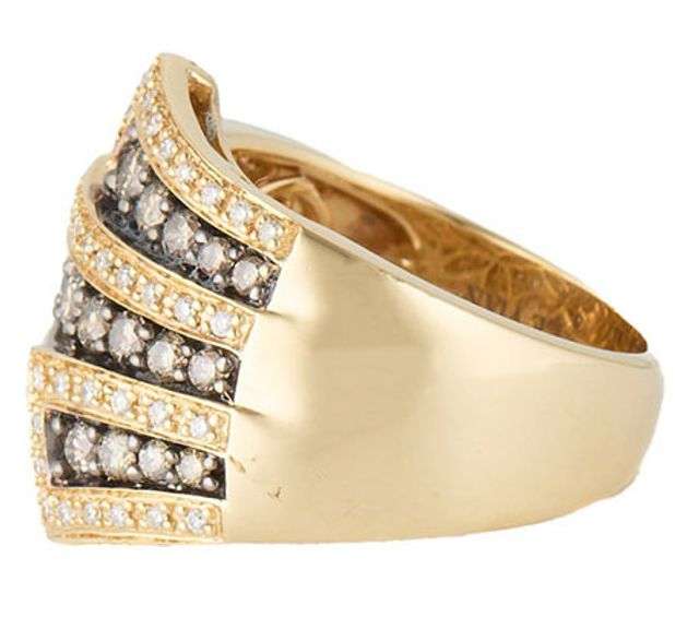 Le Vian 1.00ctw White and Chocolate Diamond Multi-Layer Wrap Ring in 14K