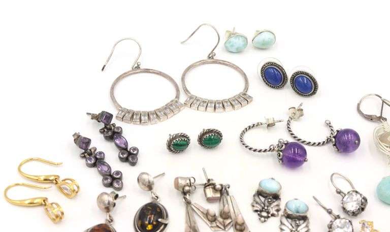 Group lot of vintage 925 sterling silver earrings