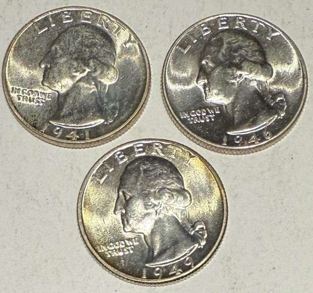 1941 1946 1949 D Choice BU Washington Quarters
