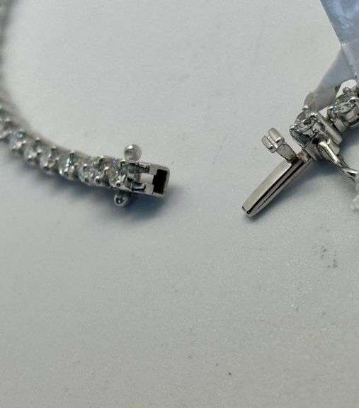 14K White Gold Tennis Lab Diamond Bracelet