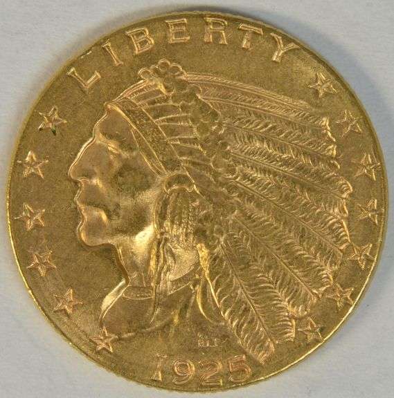 Lustrous Choice BU 1925-D US $2.50 Indian Gold Piece