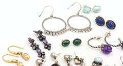 Group lot of vintage 925 sterling silver earrings