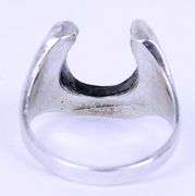 Vintage Sterling Turquoise Horseshoe Ring, 9.5