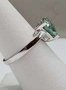 Sparkling 4.25 Ct VVs1 Trillion Cut Emerald Green Moissanite Ring
