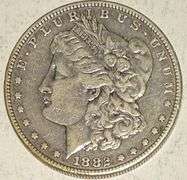 1882 S Clogged S Morgan Dollar