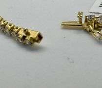 14K Yellow Gold Tennis Lab Diamond Bracelet